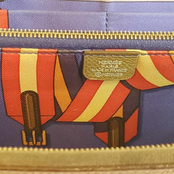 *HP* Hermes Azap Long Silk-Inn Zip Around Epson Leather Wallet - Picture 4 of 12